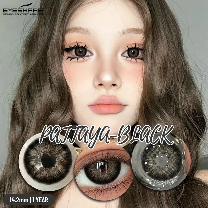 Ikeehome  2Pcs Color Contact Lenses with Eyes Natural Blue Contact Lenses Brown Pupils Beauty Gray Lenses Yearly Green Contacts