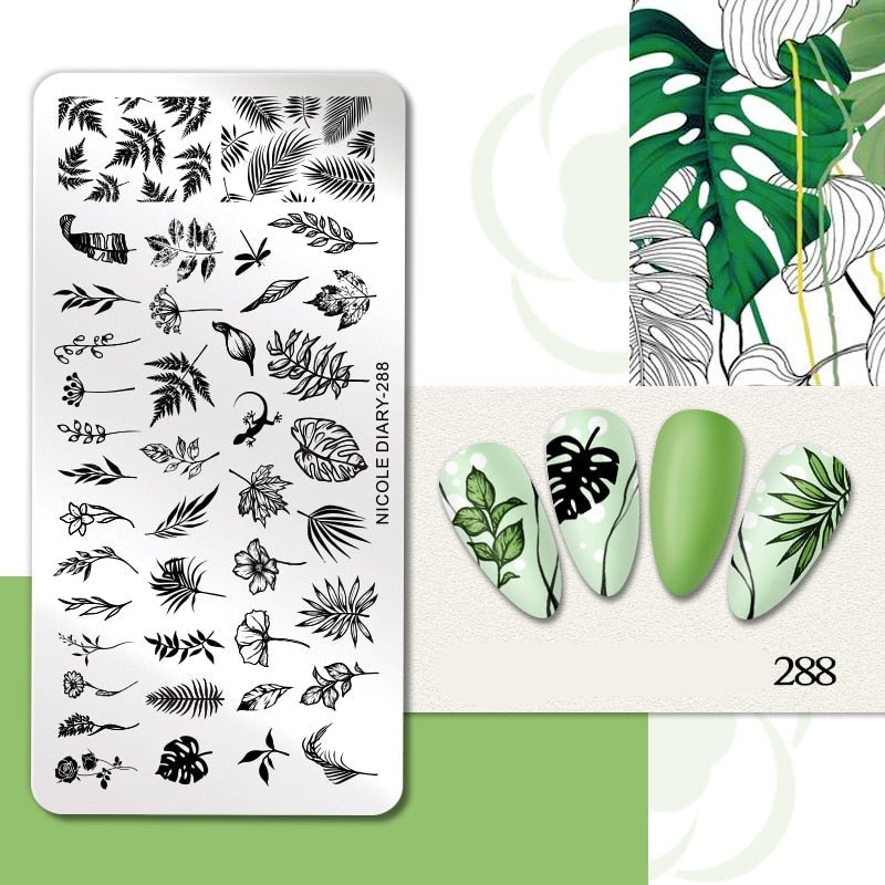 Halloween Series Nail Art Stamping Plates Snake Butterfly Designs Nail Polish Flower Printing Stamp Template Tools