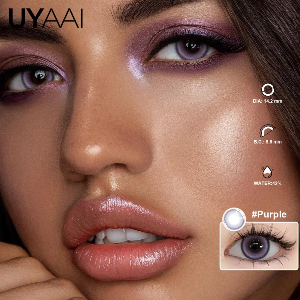 Natural Halo Shimmer Contact Lenses - Gray Brown Green Blue, Brighten Eye Look for Dating, Gathering & Daily Makeup