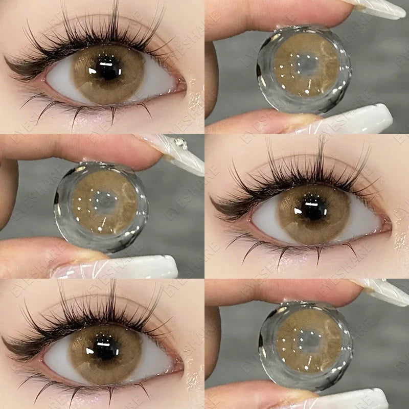 Natural Color Contact Lenses for Eyes 1pair Blue Eyes Lenses Brown Lenses Gray Eye Lenses Yearly Green Color Lenses Eye