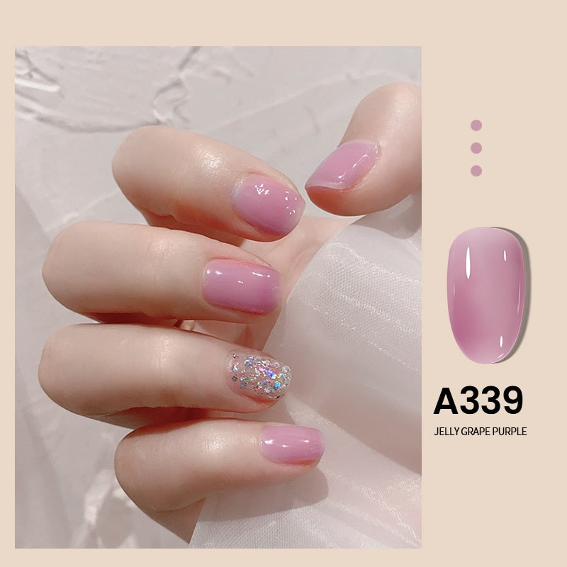 Transparent Nude Jelly Gel Nail Polish Semi Permanent 7.3ml Top Coat Soak Off UV LED Varnish Nail Art Design Base Gel