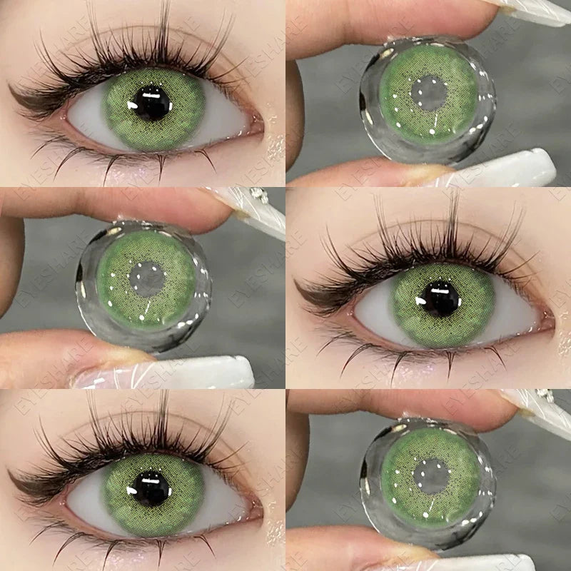 Natural Color Contact Lenses for Eyes 1pair Blue Eyes Lenses Brown Lenses Gray Eye Lenses Yearly Green Color Lenses Eye