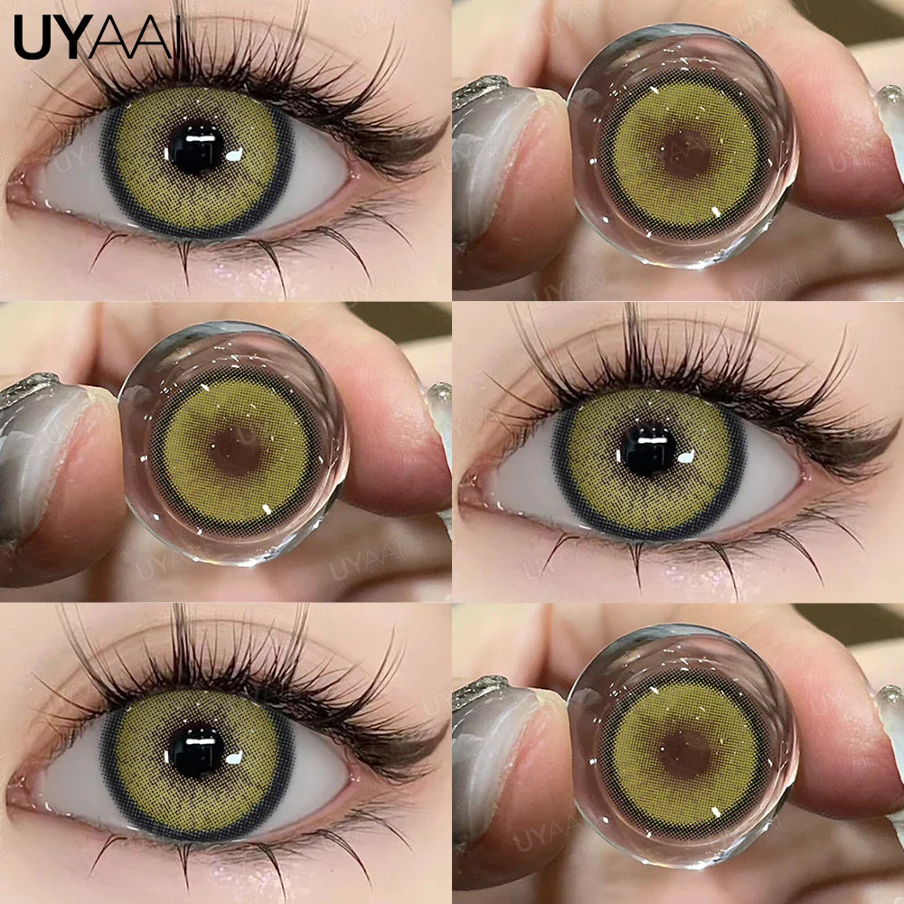 Color Contact Lenses Lenses Brown Pupils Color Contact Lenses for Eyes Green Lens 1 Pair/2pcs Pupils Cosmetic Lens