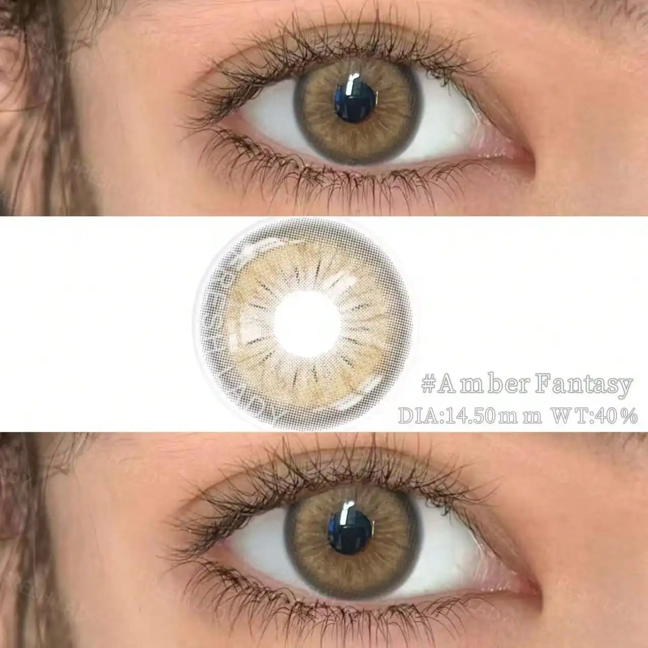 1 Pair Brown Colored Contact Lenses Natural Green Pupils Eyes Contact lenses Big Eyes Soft Contacts 14.20-14.50mm