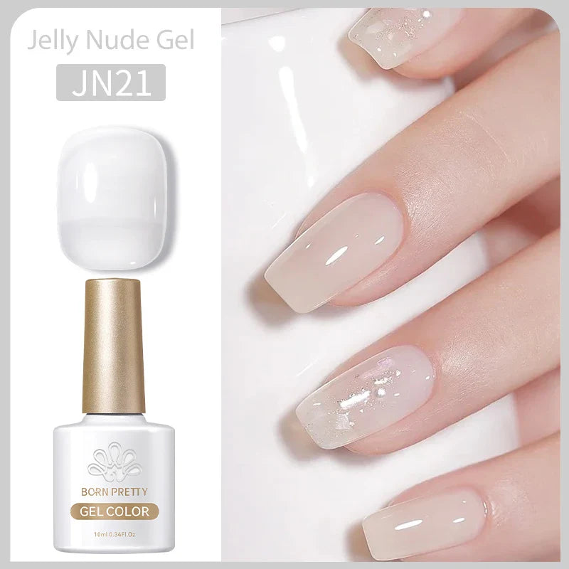 Transparen Gel Nail Polish Pink Jelly Nude Semi Transparent French Nail Camouflage UV Gel Varnish Soak Off Nail Art