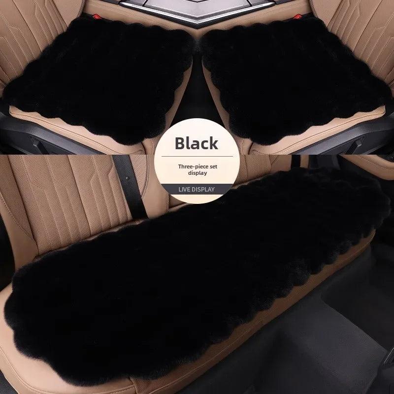 Universal Winter Car Seat Cushion Imitation Rabbit Fur Car Seat Cover Thick Plush Soft and Warm  Plush Car Seat Cushion