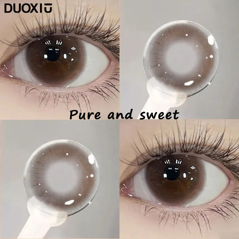 1 Pair Big Eyes Black Lenses Korean Natural Lenses Color Contact Lenses Eyes with Gray Beautiful Pupil Lenses Yearly