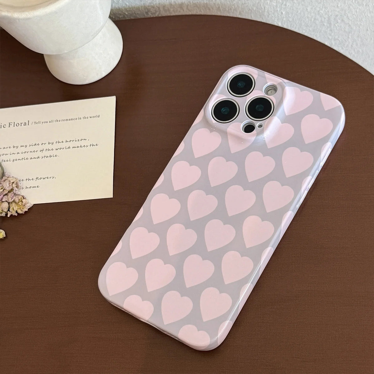Fashion Love Heart Pattern Phone Case For iPhone 11 12 13 14 15 16 Pro Max X XR XS Max 7 8 Plus Shockproof Soft Back Cover Coque