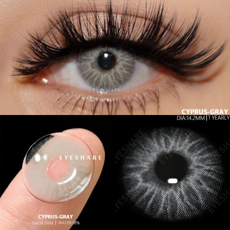 1 Pair New Colored Contact Lenses Fashion Green Eyes Lenses Natural Blue Lenses Gray Contacts Fast Delivery Yearly Lens