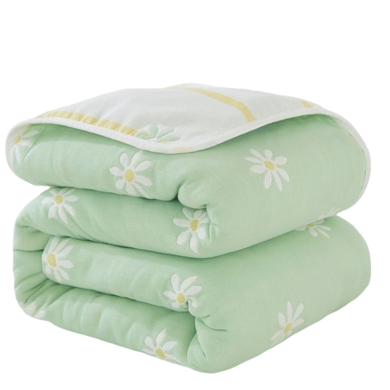Summer bedspread 6 layer muslin towel cotton quilt children's baby plaid cool blanket air conditioning thin comforter 90
