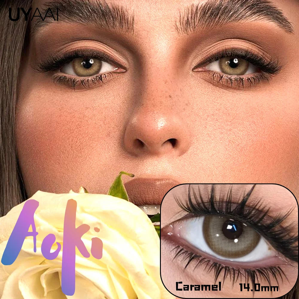 Natural Halo Shimmer Contact Lenses - Gray Brown Green Blue, Brighten Eye Look for Dating, Gathering & Daily Makeup