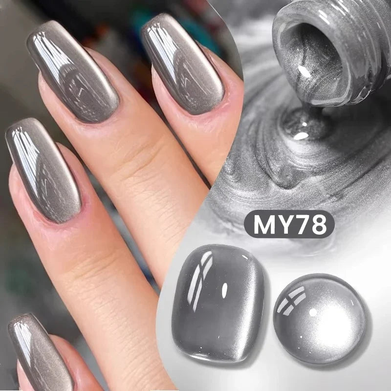 10ml Only Green Glass Bead Cat Magnetic Gel Nail Polish Guava Soda Grape Iced Crystal Salon Soak Off Gel Manicure