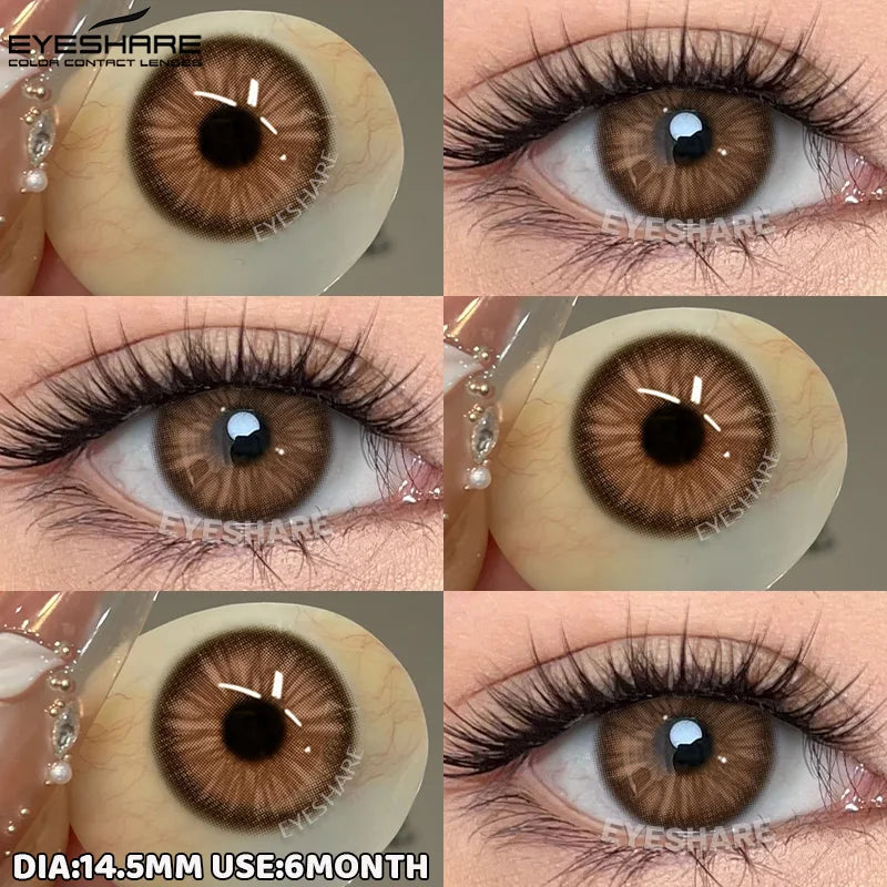 1pair/2pcs Blue Contact Lenses Color Contacts for Eyes Brown Eye Lenses Gray Lenses Yearly Cosmetic Makeup Eye Contacts