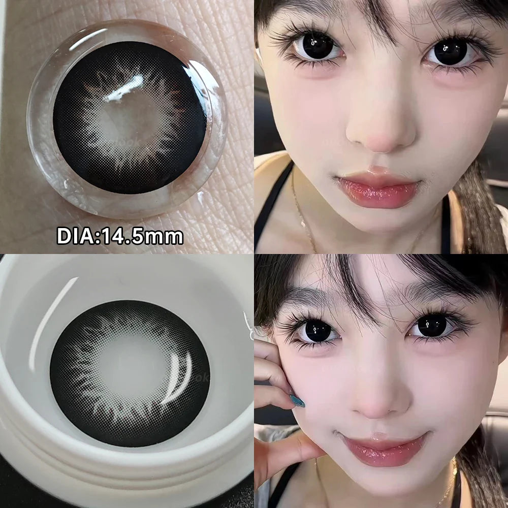 1 Pair Purple Beauty Colored contact lenses For Eyes Halloween Makeup Lens Pupils Fashion Big Eye Lenses Myopia Lenses