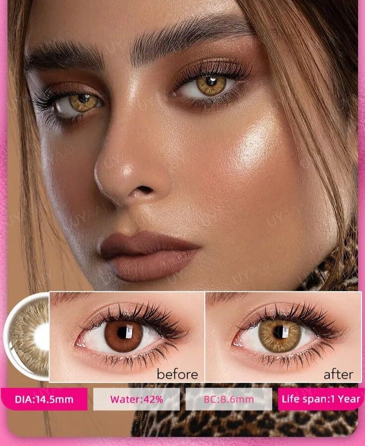 1 Pair Color Contact Lenses For Eyes Wildness Natural Yearly Use Lenses Blue Multicolored Contact Lens Beauty Pupils