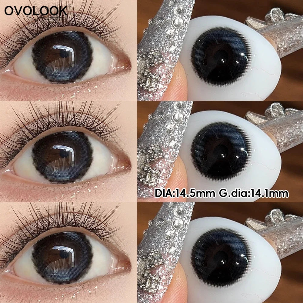 Dewy Strawberry Pink Brown Contact Lens Half Year Center Glint Gradient Lens For Sweet Girly Date Daily Fashion Makeup