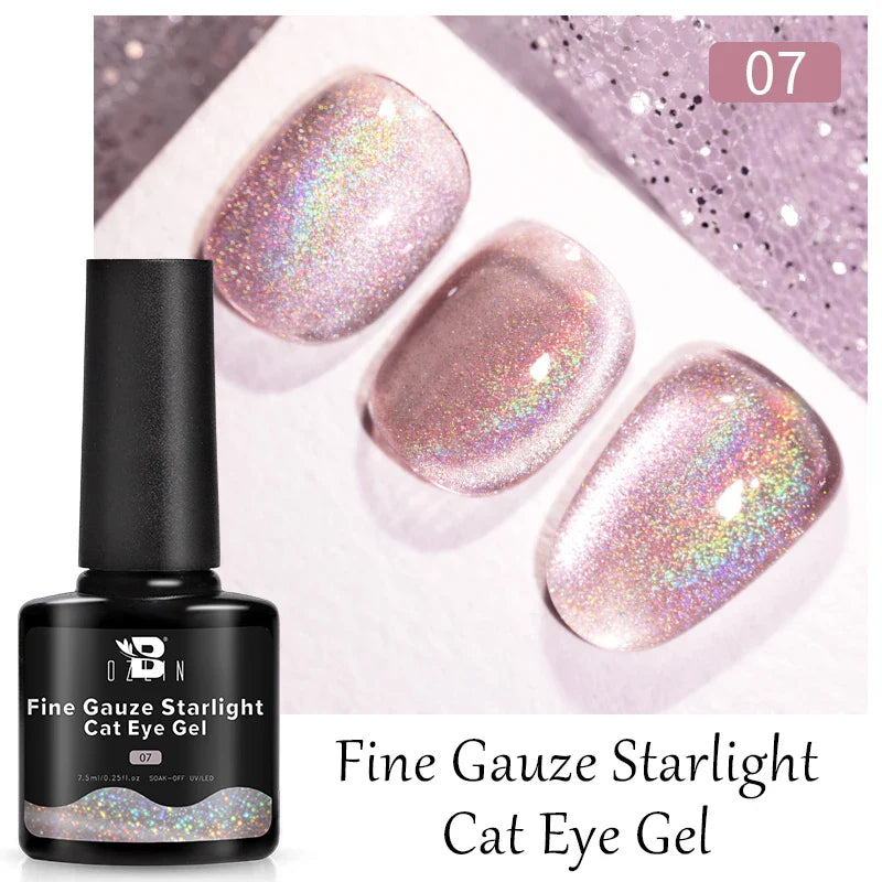 7.5ml Golden Gradient Cat Eye Nail Polish Gel Phototherapeutic Gel Soak Off Nail Magnetic Gel Polish Nail Art DlY