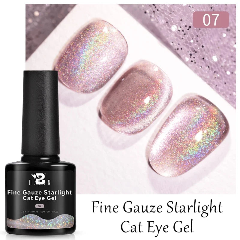 7.5ml Golden Gradient Cat Eye Nail Polish Gel Phototherapeutic Gel Soak Off Nail Magnetic Gel Polish Nail Art DlY