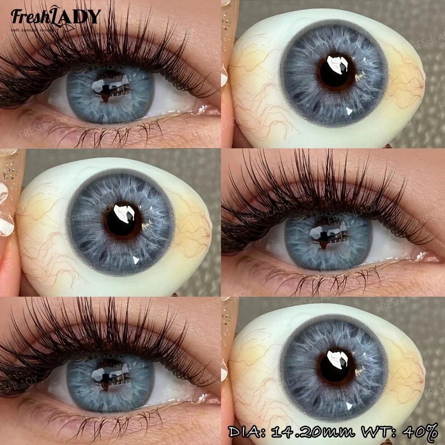 1 Pair Brown Colored Contact Lenses Natural Gray Pupils Eyes Contact lenses Green Soft Contact Lenses 14.20mm