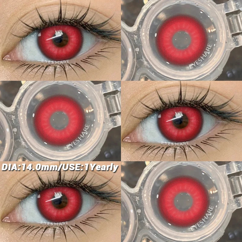 Crazy Halloween Cosplay Anime white Color Contact Lenses for Eyes red Beauty Pupils Role Playing Party Yearly use