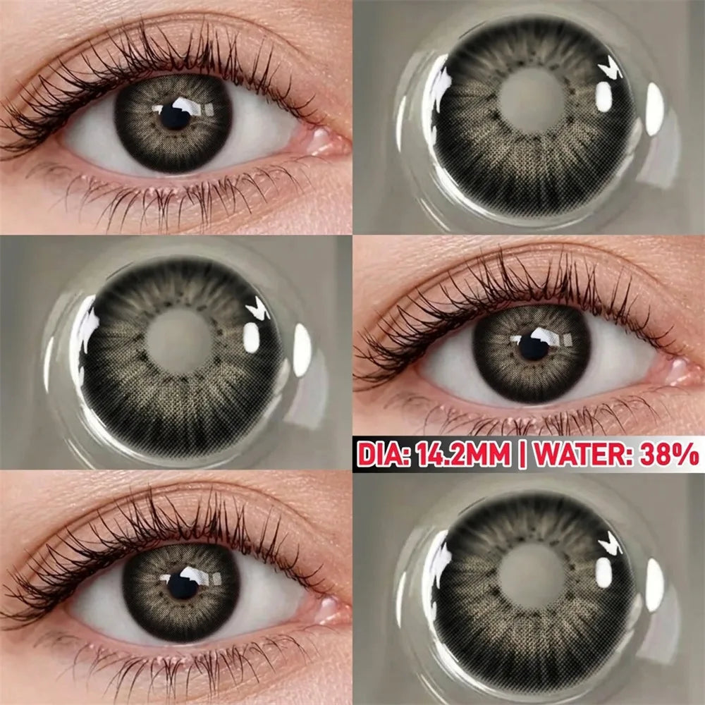 Eye Eyes Color Contacts Colored Contact Lenses Lens Small Pupil Cosmetics Cosplay Black 2Pcs 12 Months 1 Year Yearly Use