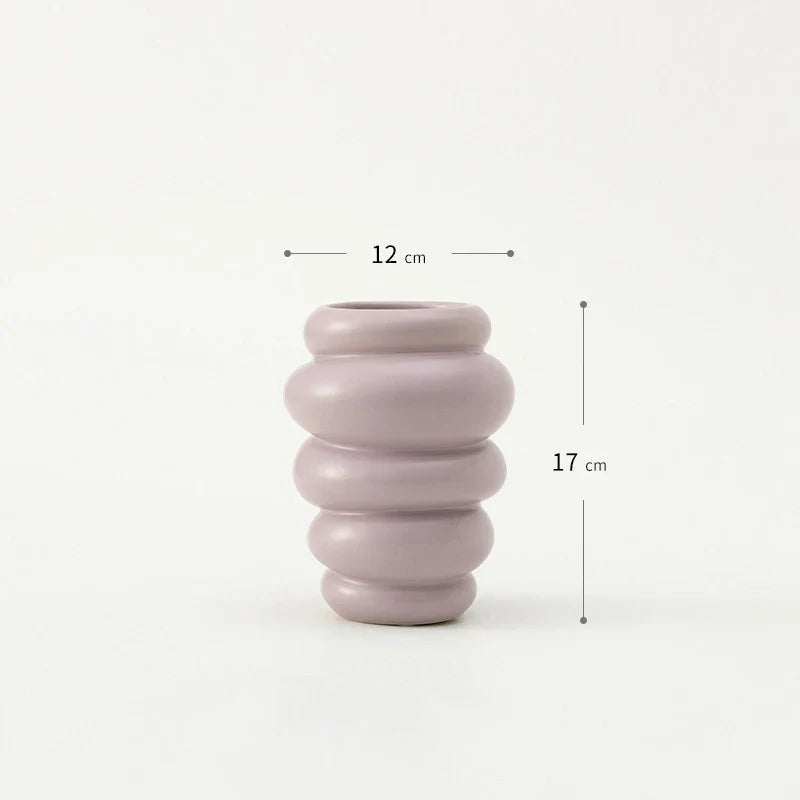 Ceramic Vase Matte Irregular Tabletop Flower Arrangement Device Hydroponic Vases Home Decoration