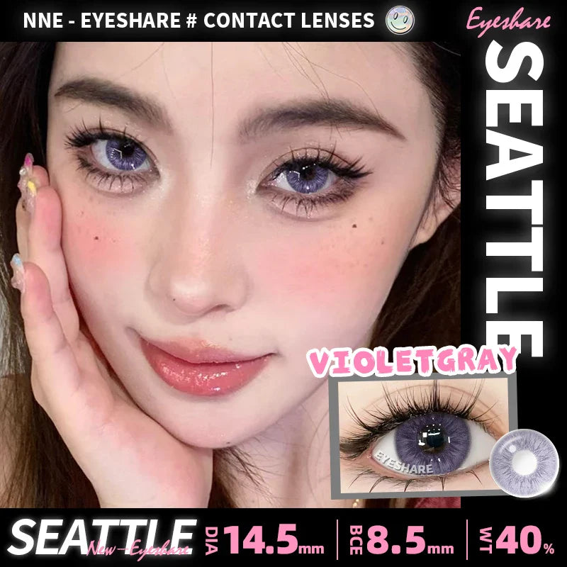 2Pcs Gray Color Contact Lenses For Eyes Natural Eye Brown Color Lens Cosmetic Soft Eye Lenses Beauty Pupils Blue Lenses