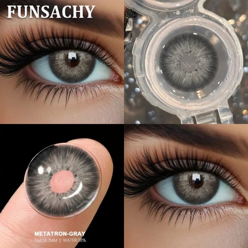1 Pair New Color Contact Lenses Beautiful Pupil Fashion Soft Brown Black Small Diameter for Eye Grey Lenses for Student