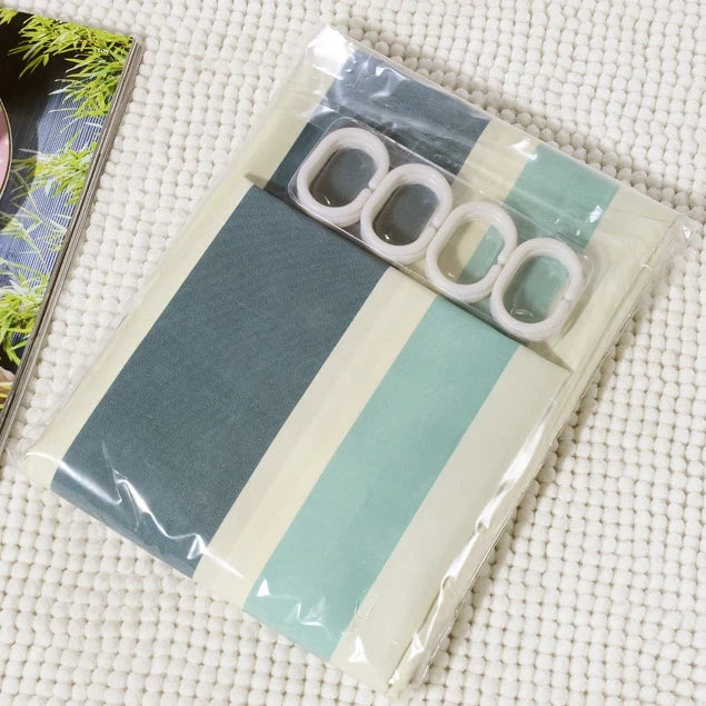 Thickened Polyester Stripe Bath Curtain Waterproof Mold Proof Room Partition Non-Light Permeable Simple Hanging Wall Paper