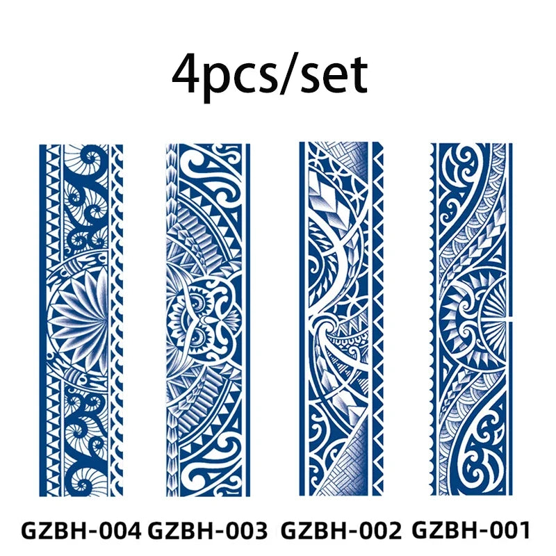Armband Waterproof Temporary Tattoo Sticker arm and shoulder tattoos for men False Waist Arm Foot Strip Tattoos for Girl Women