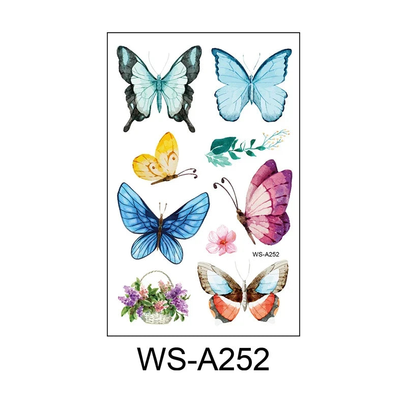 Butterfly Skin Tattoo Sticker False Tattoo Temporary Body Arm Face Makeup Tattoo Removable Butterfly Pattern Sticker for Childre