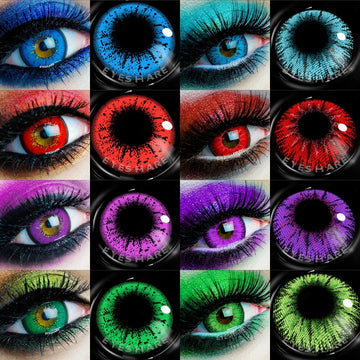 1Pair Cosplay Colored Contact Lenses Vampire Red Eyes Contact Anime Blue Purple Eyes Beauty Makeup Lenses For Halloween