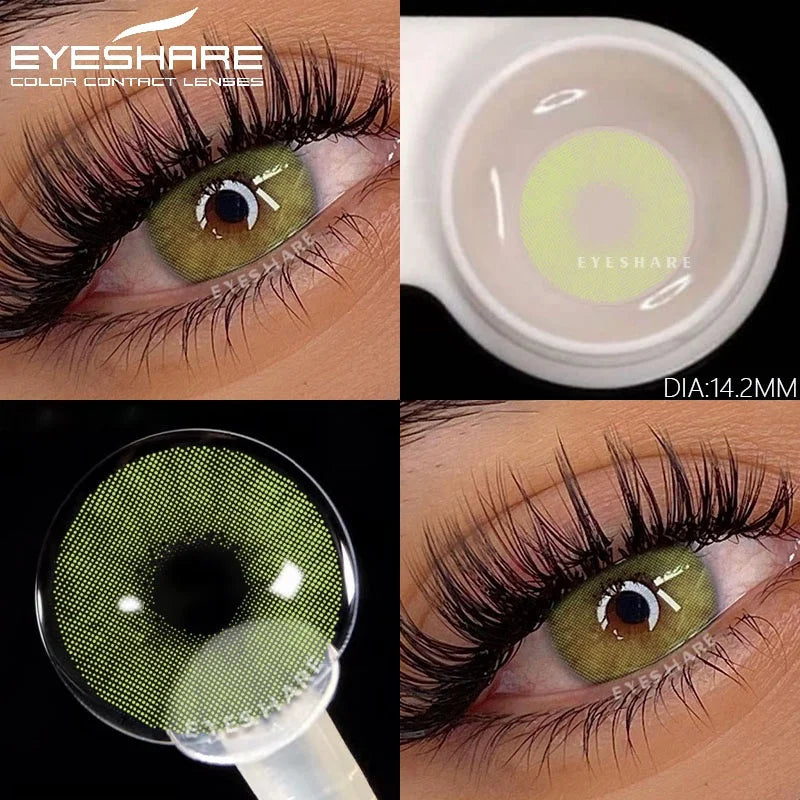 1pair Natural Colored Contact Lenses Brown Eye Lenses Gray Makeup Eyes Pupils Lens Yearly Green Beautiful Pupils Yearly