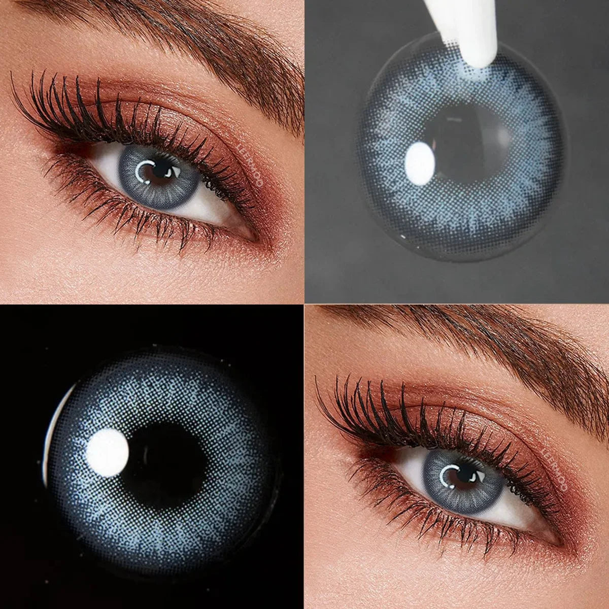 Ash Blue Colored Contact Lenses  1Pair Yearly Butterfly Violet Natural Small Pupil Contact Lenses For Summer Autumn
