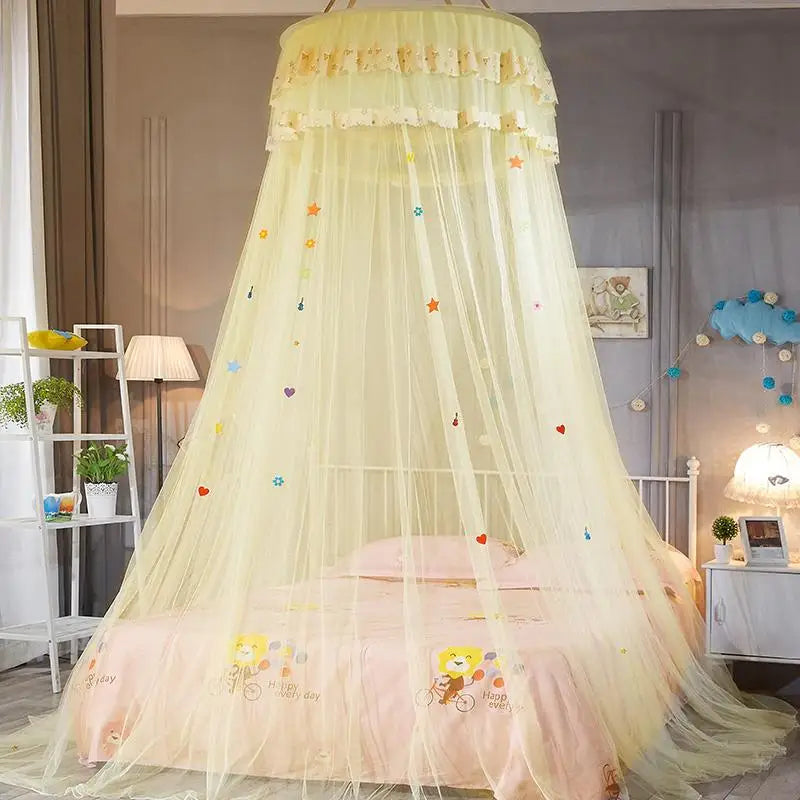 Princess Style round Top Mosquito Net Pink Absorbing Ceiling Student Dormitory Bed Curtain Single Double Freshman Condensation