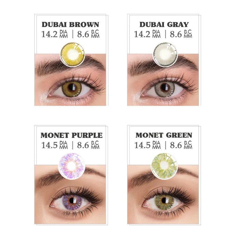 1 Pair Brown Natural Eye Color Lens Blue Color Contact Lenses for Eyes Aesthetic Lenses Purple Eye Contacts