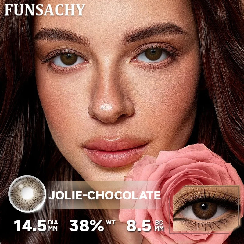 2Pcs New Colored Contact Lenses Grey Blue Green Series Soft And Comfortable BrownContact Lenses Yearly Beautiful Pupils