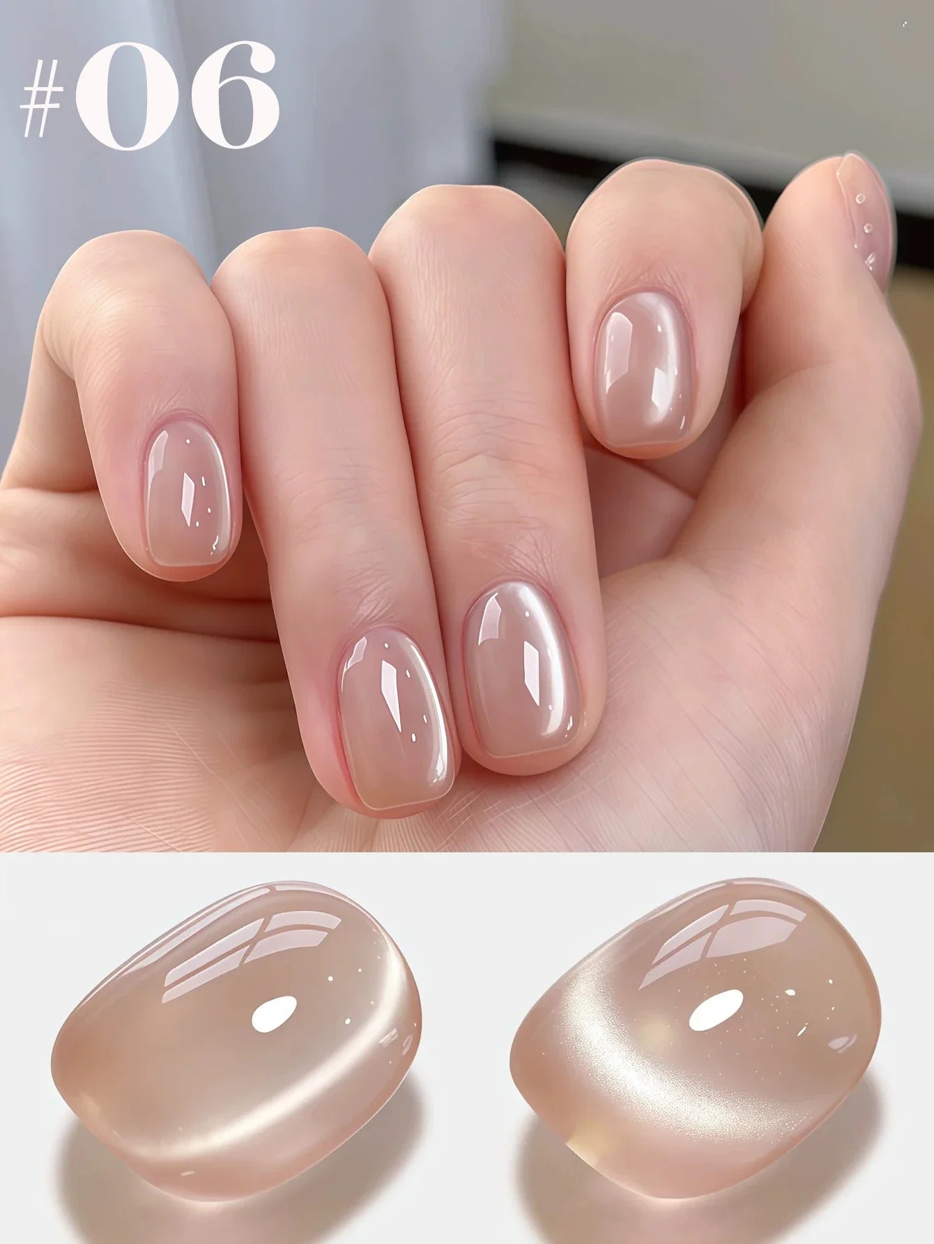 12ml 1-16pcs Autumn Nails New Clear Pink Glass Bead Moonlight Magnet Cat Eye Gel Nail Polish Whitening Nail Supplies