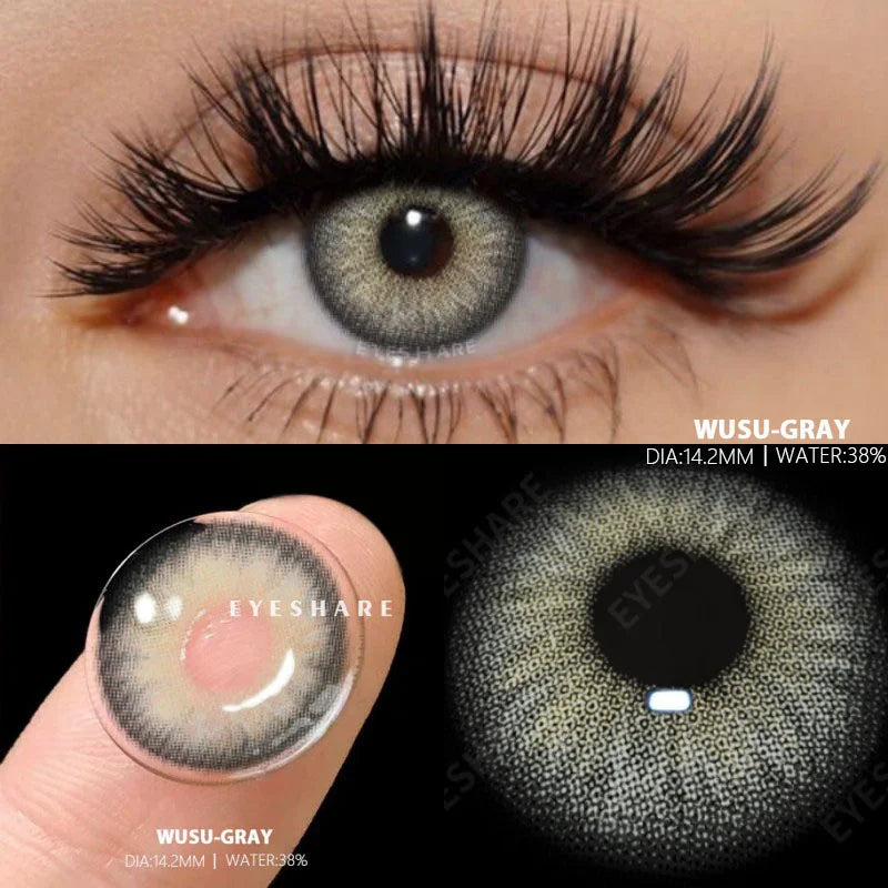 1 Pair New Colored Contact Lenses Fashion Green Eyes Lenses Natural Blue Lenses Gray Contacts Fast Delivery Yearly Lens