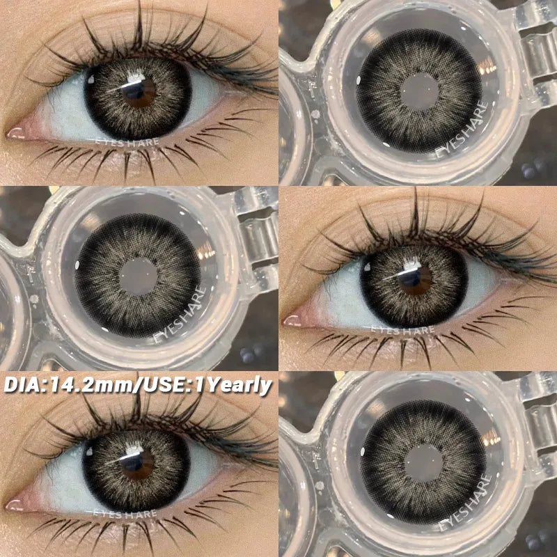 1 pair Brown Natural Color Contact Lenses for Eyes RIYADH Series Softlenses Korean Eye Makeup Fashion Blue Color Lenses