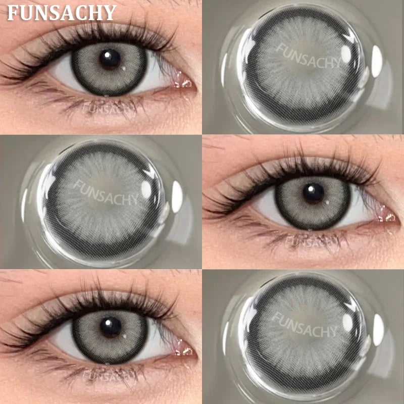 1 Pair New Color Contact Lenses for Eye Beautiful Pupil Fashion Blue Soft Lenses Gray Natural Contacts Yearly Cosmetics