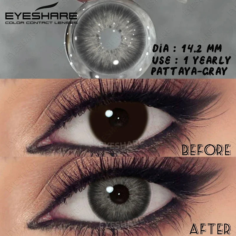Black Myopia Lenses Natural Colored Contact Lenses with Degree Gray Lens with Prescription High Quality Brown Contact