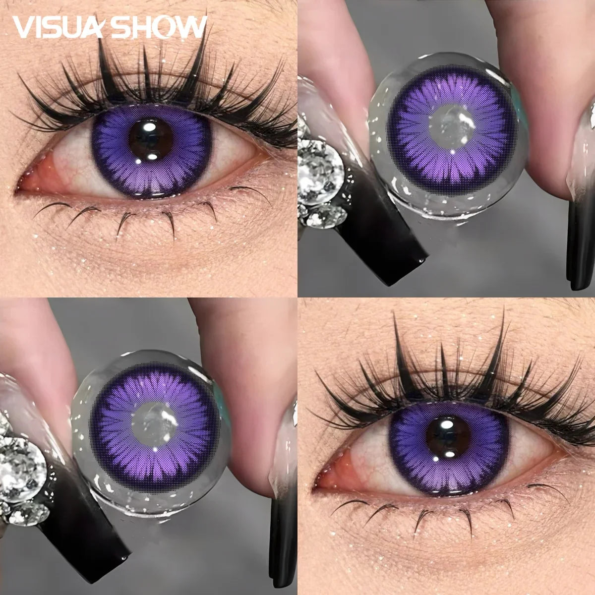 Ash Blue Colored Contact Lenses  1Pair Yearly Butterfly Violet Natural Small Pupil Contact Lenses For Summer Autumn