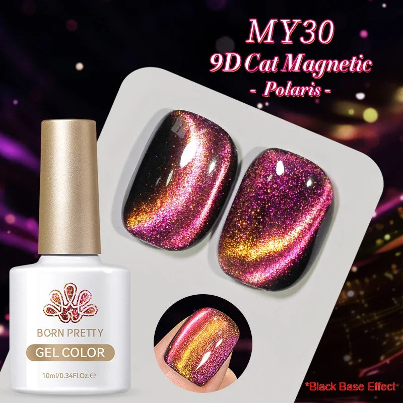 Pink Light Flow Cat Magnetic Gel Nail Polish 10ml Holographics Shining Line Magnetic Long Lasting DIY Salon Varinsh
