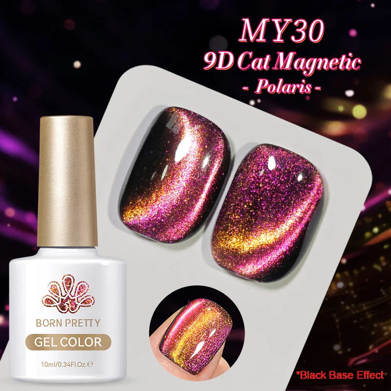 Pink Light Flow Cat Magnetic Gel Nail Polish 10ml Holographics Shining Line Magnetic Long Lasting DIY Salon Varinsh