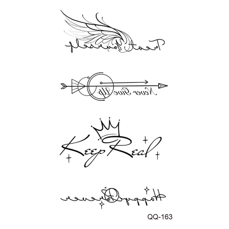Waterproof Temporary Tattoo Stickers Butterfly Snake Rose Flower Gun Dark Flash Small Women Body Art Wrist Neck Fake Tattoos Men