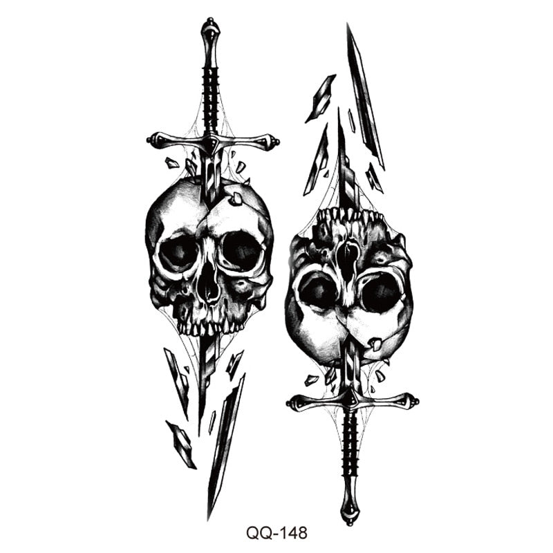 Waterproof Temporary Tattoo Stickers Butterfly Snake Rose Flower Gun Dark Flash Small Women Body Art Wrist Neck Fake Tattoos Men