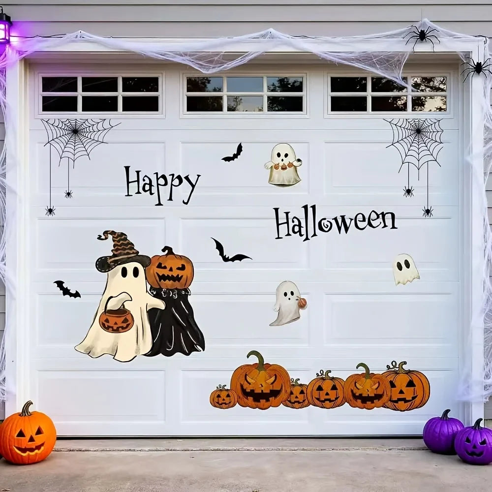 Halloween Garage Door Stickers Car Decals for Family Party Decor Garage Door Vehicle Wall Decorations Easy Application