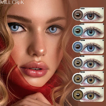1Pair Yearly  Colored Contact Lenses for Eyes Gray Pupils Lens Fashion Blue Eye Contacts Brown Lenses With Degree