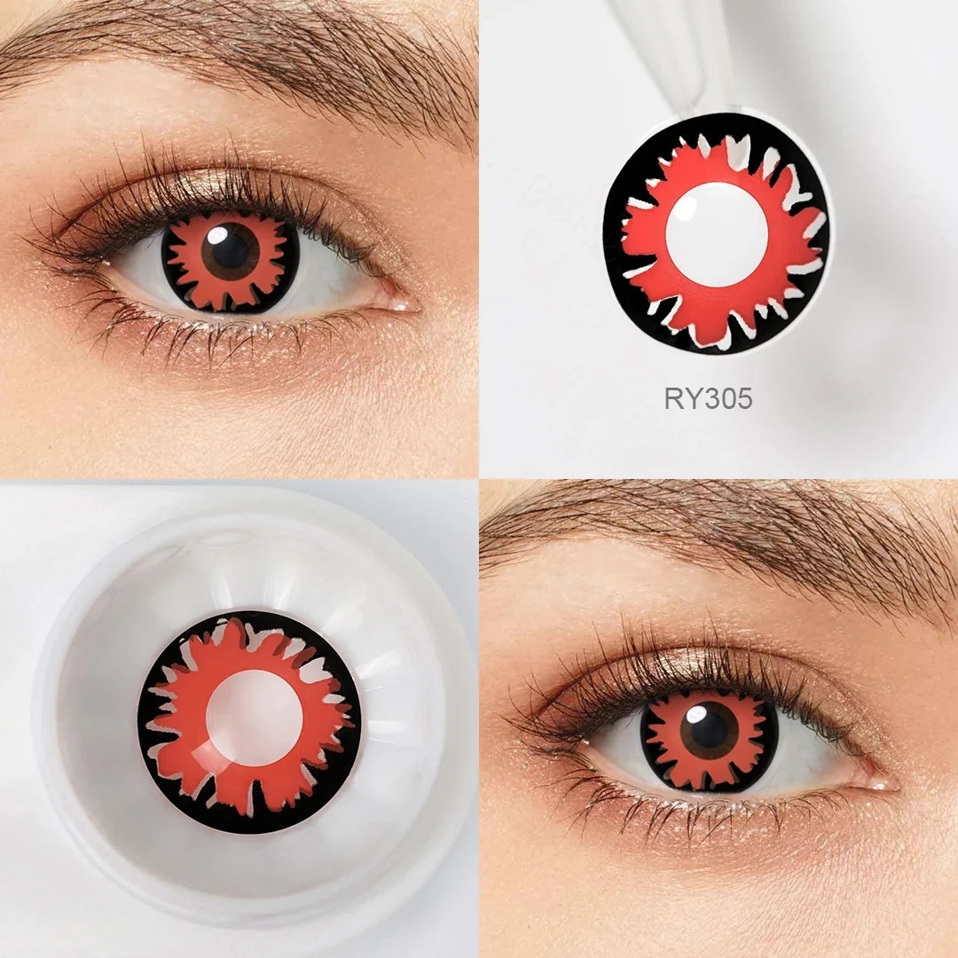 Contact Lenses For Cosplay Contacts Lens Eye Ywllow And Green Contact Lenses Yearly 14.0/14.2mm